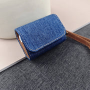 For AirPods Pro 2 Cowboy Fabric Texture PU Headset Protective Bag(Blue)