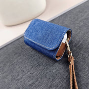 For AirPods 3 Cowboy Fabric Texture PU Headset Protective Bag(Black)