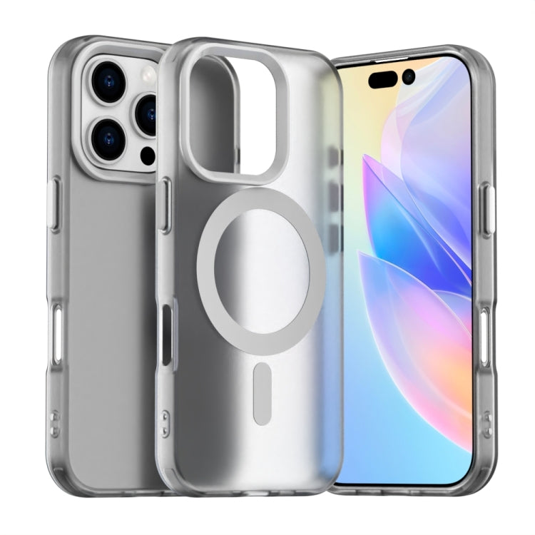 For iPhone 16 Pro Candy Magsafe PC Hybrid TPU Phone Case(White)
