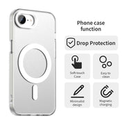 For iPhone 16e Candy Magsafe PC Hybrid TPU Phone Case(White)