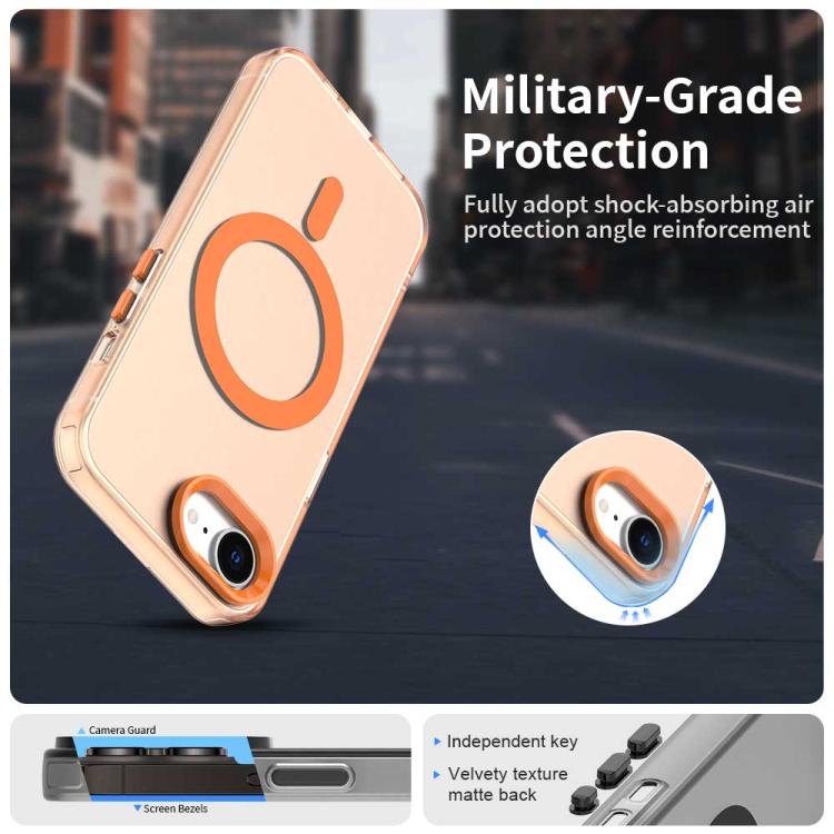 For iPhone 16e Candy Magsafe PC Hybrid TPU Phone Case(Orange)
