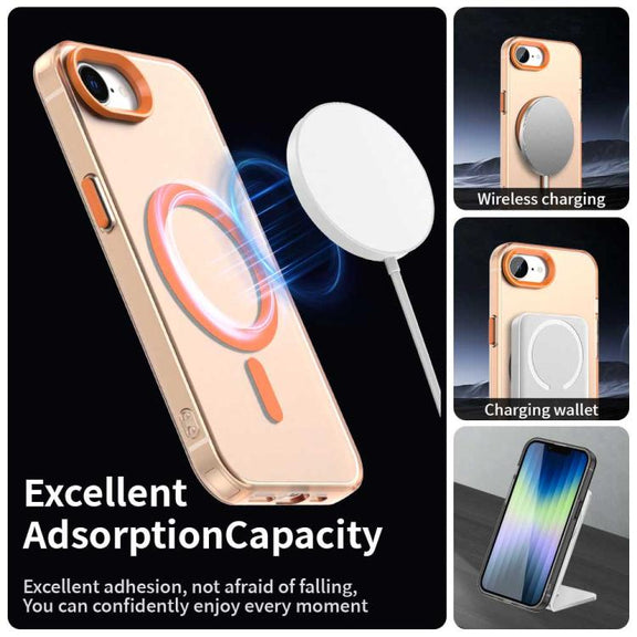 For iPhone 16e Candy Magsafe PC Hybrid TPU Phone Case(Orange)