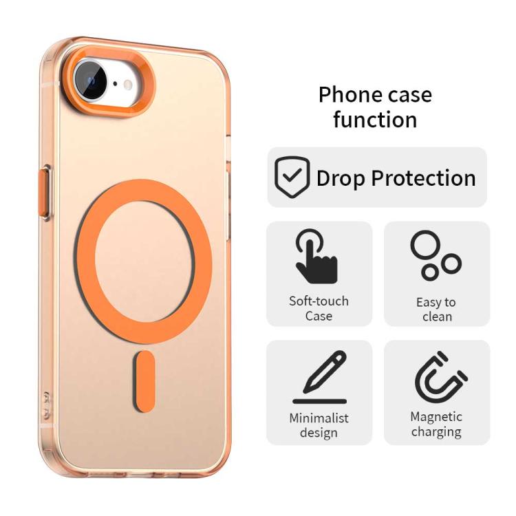 For iPhone 16e Candy Magsafe PC Hybrid TPU Phone Case(Orange)