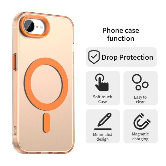 For iPhone 16e Candy Magsafe PC Hybrid TPU Phone Case(Orange)