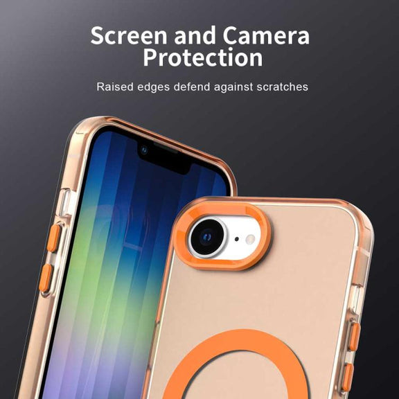 For iPhone 16e Candy Magsafe PC Hybrid TPU Phone Case(Orange)