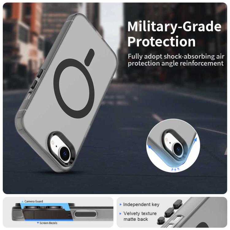 For iPhone 16e Candy Magsafe PC Hybrid TPU Phone Case(Black)