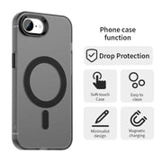 For iPhone 16e Candy Magsafe PC Hybrid TPU Phone Case(Black)