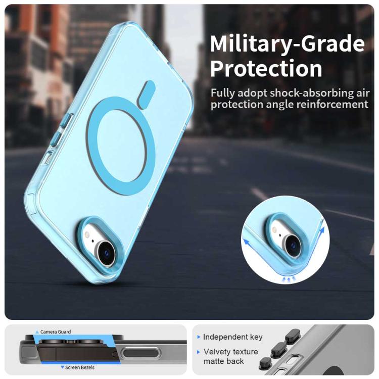 For iPhone 16e Candy Magsafe PC Hybrid TPU Phone Case(Blue)