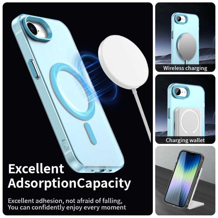For iPhone 16e Candy Magsafe PC Hybrid TPU Phone Case(Blue)