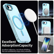 For iPhone 16e Candy Magsafe PC Hybrid TPU Phone Case(Blue)