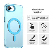 For iPhone 16e Candy Magsafe PC Hybrid TPU Phone Case(Blue)