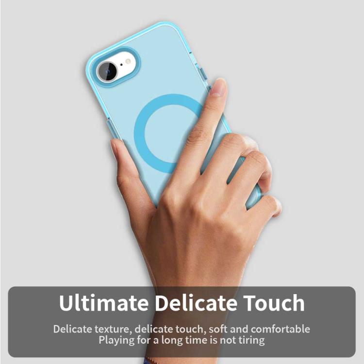 For iPhone 16e Candy Magsafe PC Hybrid TPU Phone Case(Blue)