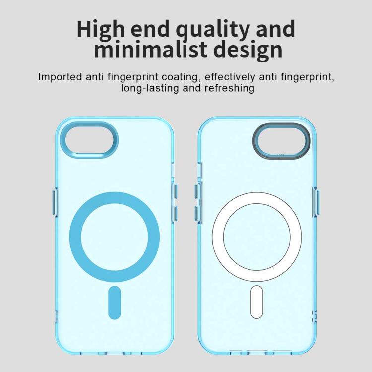 For iPhone 16e Candy Magsafe PC Hybrid TPU Phone Case(Blue)