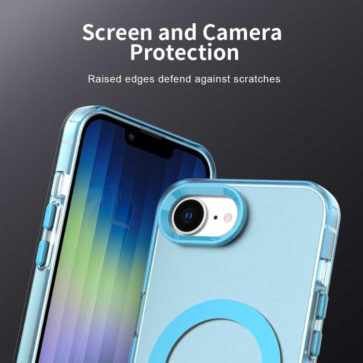 For iPhone 16e Candy Magsafe PC Hybrid TPU Phone Case(Blue)