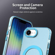 For iPhone 16e Candy Magsafe PC Hybrid TPU Phone Case(Blue)