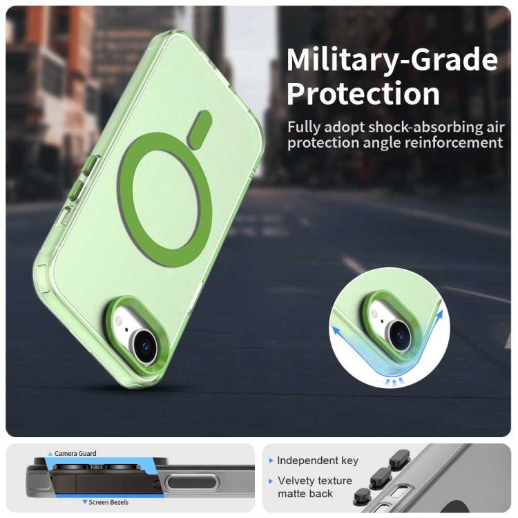 For iPhone 16e Candy Magsafe PC Hybrid TPU Phone Case(Green)
