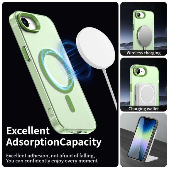 For iPhone 16e Candy Magsafe PC Hybrid TPU Phone Case(Green)