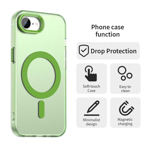 For iPhone 16e Candy Magsafe PC Hybrid TPU Phone Case(Green)