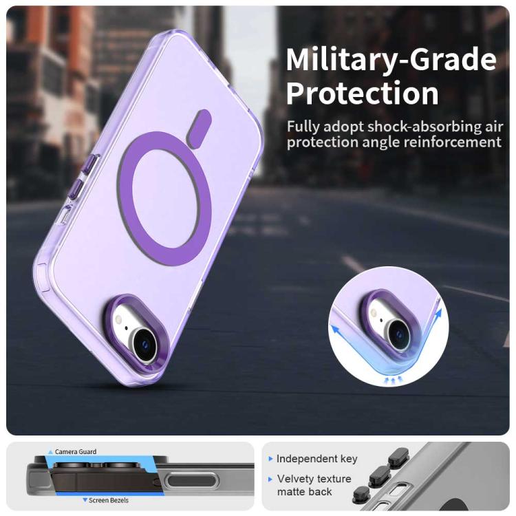 For iPhone 16e Candy Magsafe PC Hybrid TPU Phone Case(Purple)
