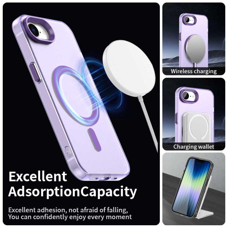 For iPhone 16e Candy Magsafe PC Hybrid TPU Phone Case(Purple)