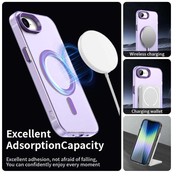 For iPhone 16e Candy Magsafe PC Hybrid TPU Phone Case(Purple)