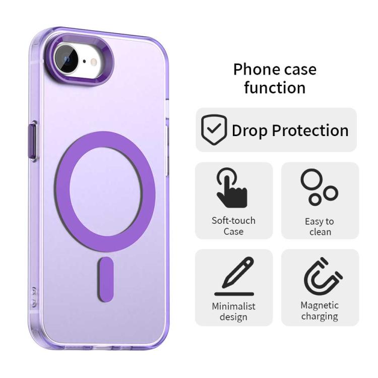 For iPhone 16e Candy Magsafe PC Hybrid TPU Phone Case(Purple)