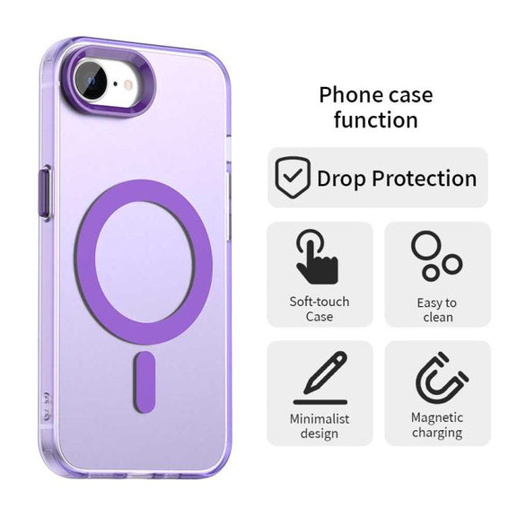 For iPhone 16e Candy Magsafe PC Hybrid TPU Phone Case(Purple)