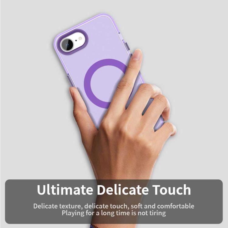 For iPhone 16e Candy Magsafe PC Hybrid TPU Phone Case(Purple)