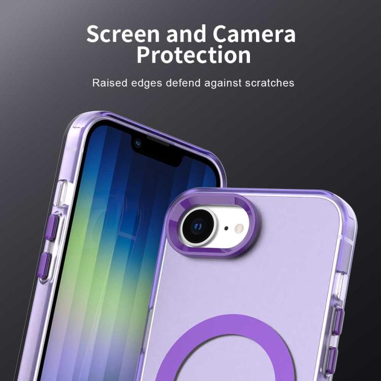For iPhone 16e Candy Magsafe PC Hybrid TPU Phone Case(Purple)