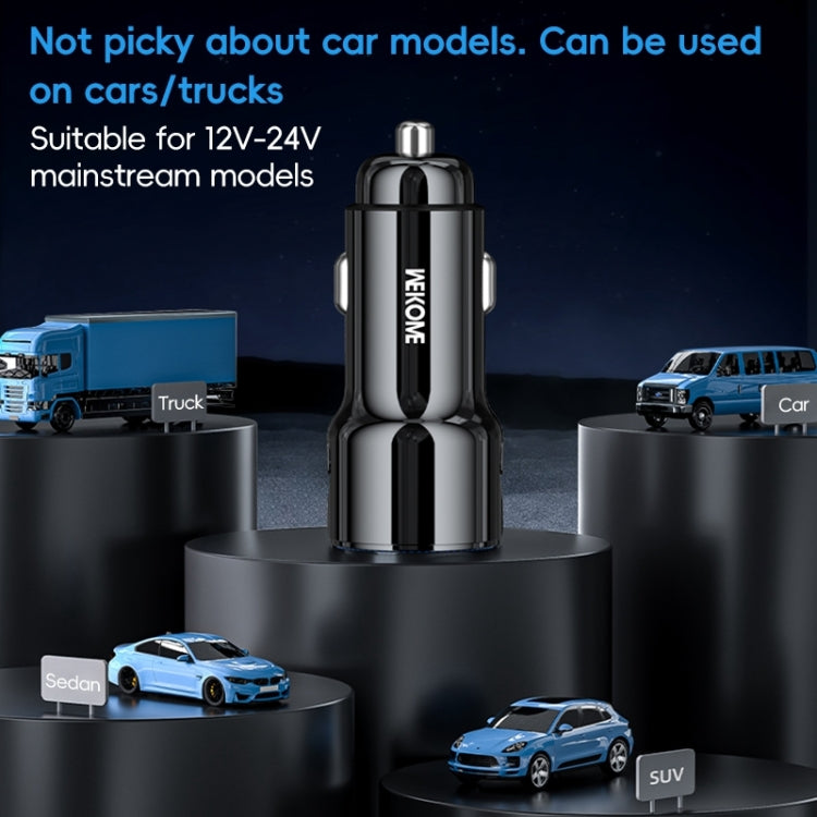 WEKOME WP-C49 Pop Digital Series USB, USB-C / Type-C 63W Fast Car Charger(Tarnish)