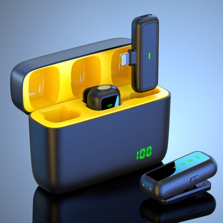 SX6 1 TX + 2 RX Lavalier Wireless Microphone with Digital Display Charging Box, Specification:8 Pin(Yellow)