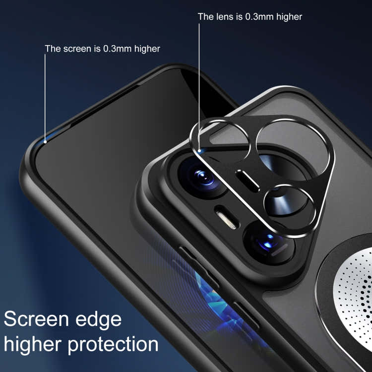 For Huawei Pura 70 Pro Heat Dissipation Aromatherapy MagSafe Holder Phone Case(Silver)