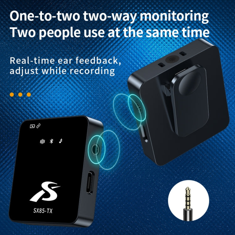 SX85 1 TX + 1 RX Square Smart Noise Reduction Lavalier Wireless Microphone(8 Pin)