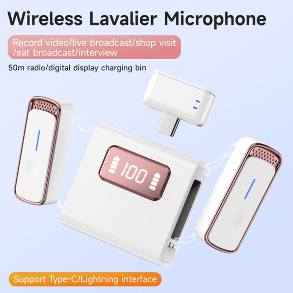 SX88 1 TX + 2 RX Smart Noise Reduction Lavalier Wireless Microphone, Specification:Type-C(Silver)
