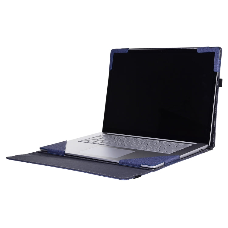 For MicroSoft Surface Laptop 7 13.8 inch Cloth Texture Laptop Leather Protective Case(Deep Blue)