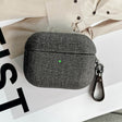 For AirPods 4 Fine Cloth Texture Earbuds Box PC Case with Hook(Dark Grey) - For AirPods 4 by PMC Jewellery | Online Shopping South Africa | PMC Jewellery | Buy Now Pay Later Mobicred