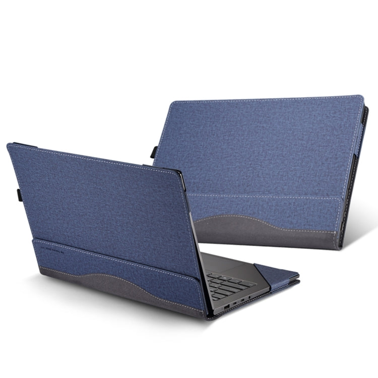 For Dell Latitude 3430 14 inch Leather Laptop Shockproof Protective Case(Dark Blue)