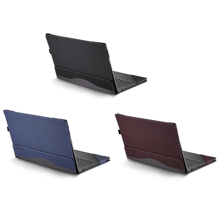 For Dell Latitude 7650 16 inch Leather Laptop Shockproof Protective Case(Dark Blue)