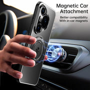 For Huawei Pura 70 Pro+ Rotating Holder Frosted Metal Phone Case(Titanium)