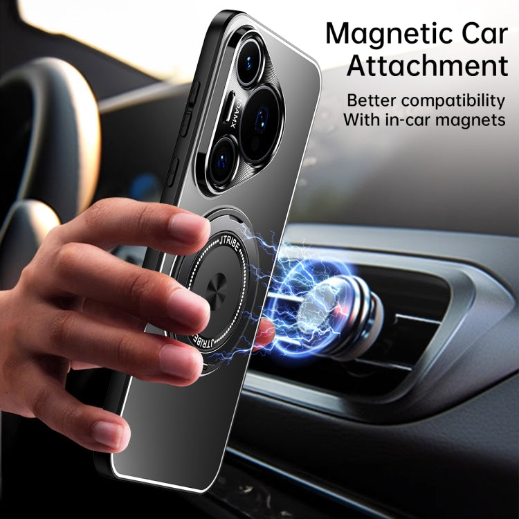 For Huawei Pura 70 Pro+ Rotating Holder Frosted Metal Phone Case(Titanium)