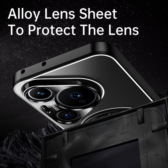 For Huawei Pura 70 Pro Rotating Holder Frosted Metal Phone Case(Titanium)
