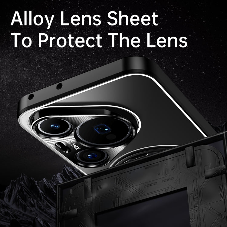 For Huawei Pura 70 Pro Rotating Holder Frosted Metal Phone Case(Titanium)