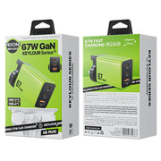 WK WP-U157 67W USB-C / Type-Cx2, USB GaN Fast Charger, Plug Type:UK Plug(Green)