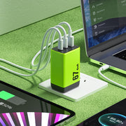 WK WP-U157 67W USB-C / Type-Cx2, USB GaN Fast Charger, Plug Type:UK Plug(Green)