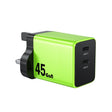 WK WP-U33 45W USB-C / Type-Cx2 GaN Fast Charger, Plug Type:UK Plug(Green) - USB Charger by WK | Online Shopping South Africa | PMC TechLife | Buy Now Pay Later Mobicred