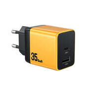 WK WP-U36 35W USB-C / Type-C, USB GaN Fast Charger, Plug Type:EU Plug(Yellow)