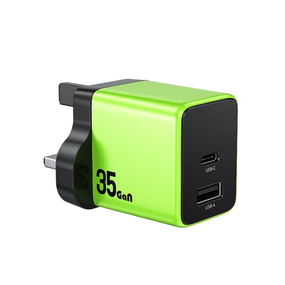 WK WP-U36 35W USB-C / Type-C, USB GaN Fast Charger, Plug Type:UK Plug(Green)