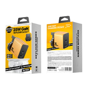 WK WP-U36 35W USB-C / Type-C, USB GaN Fast Charger, Plug Type:UK Plug(Yellow)