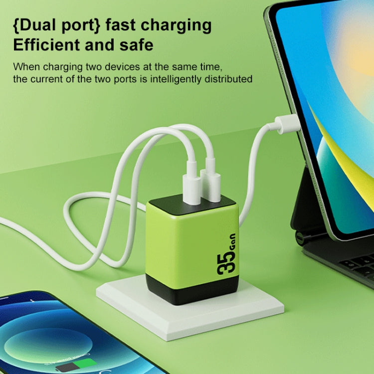 WK WP-U36 35W USB-C / Type-C, USB GaN Fast Charger, Plug Type:EU Plug(Yellow)