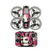 For DJI Neo Drone Body Remote Control Protective Sticker(Pink Rabbit)